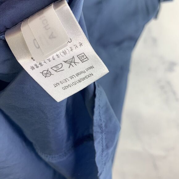 Next 2YK Women Blouse Blue Satin Top 8 M Sleeve Buckel Tie Retro Hong Kong Zip - Picture 5 of 11